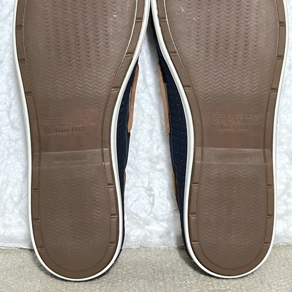Sperry Womens Blue Perforated Leather SlipOn Casual Loafer Boat DeckShoes SZ 8.5 - Picture 9 of 10